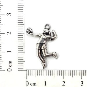 5 Charms, Volleyball Player Charm 16x24mm image 3