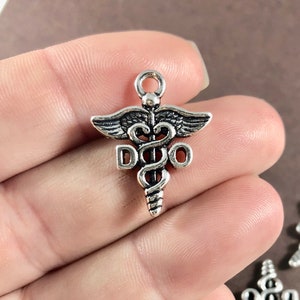 4 Charms, DO, Caduceus, Charm 19x20mm
