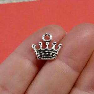 10 Charms, Princess, Queen,  Prince, King Crown (double sided) Charms 14x13x3mm, Hole 1.5mm ITEM:BN9