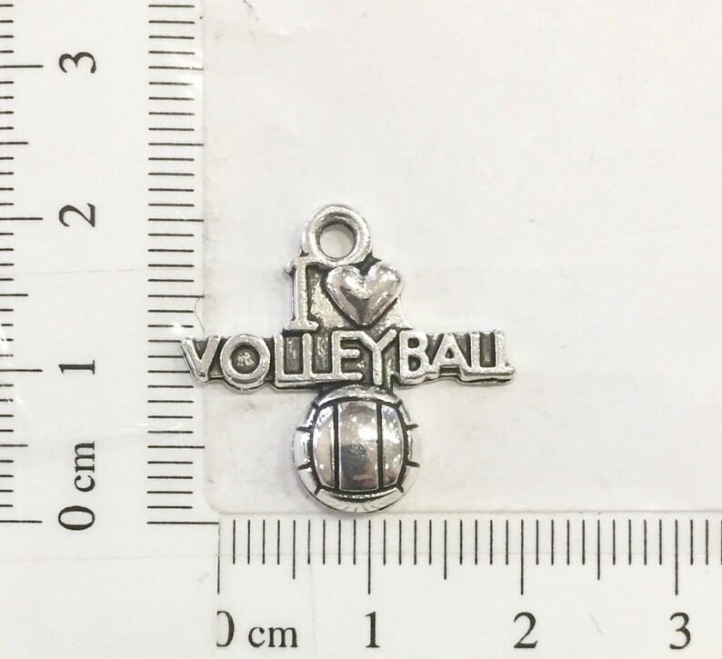 50 Bulk I Love heart Volleyball Sports Charms Etsy