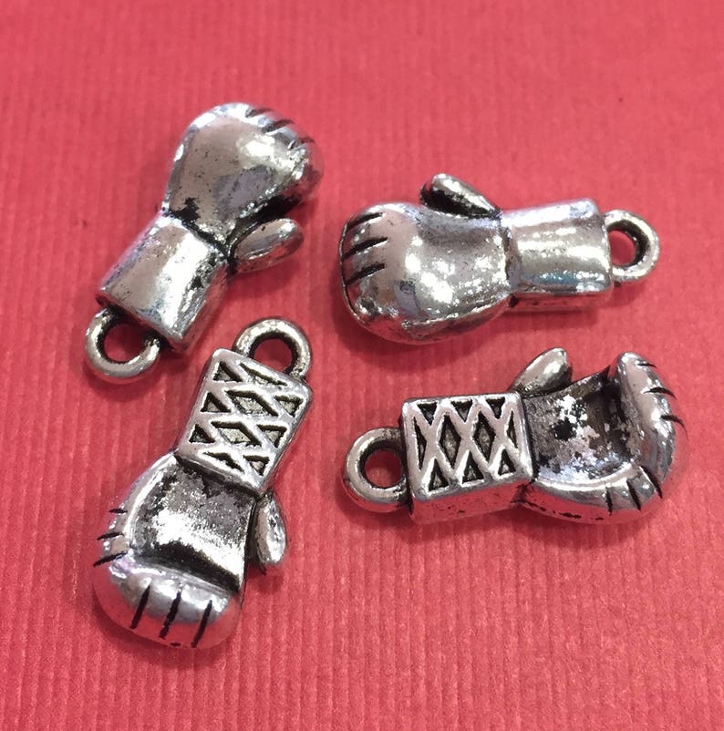 20 Bulk Boxing Glove Charms antique silver 3D 10x18x7mm Etsy
