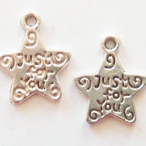 16 &quot;Just For You&quot; Star Charms 14x11mm ITEM:X17
