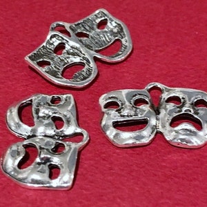 10 Charms, Comedy, Tragedy, Drama, Theater, Mask Charm 22x15x2mm SH520 image 2