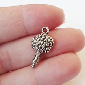 10 Charms, Flower, Bouquet, Wedding, Charms 22.3x12x4.5mm ITEM:BO1 image 1