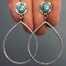 Turquoise Teardrop Hoop Earrings, Silver Post Hoops, Boho Hoops, Made-to-Order