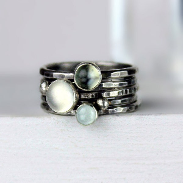 Gemstone Stacking Rings - Etsy
