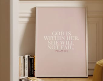 Blush Pink Wall Art Printable, Christian Pastel Wall Print, Christian Affirmation Wall Art, Modern Christian Wall Print, Bible Verse Poster