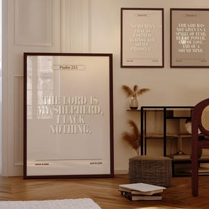 Set of 3 Neutral Christian Wall Art Print, Inspirational Bible Verse Prints, Christian Minimalist Scripture Art, Modern Christian Wall Print