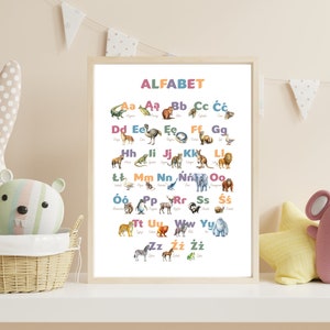 Polish Animal Alphabet Poster