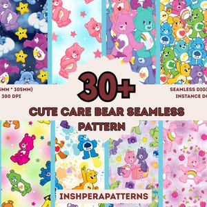 Plus de 30 motifs numériques sans couture d'ours de soin, mignons caractères imprimés de motif numérique d'ours de famille | Téléchargement instantané | Artisanat numérique