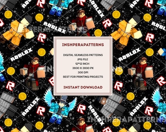 Roblox Seamless Pattern, Kids Gaming Fabric (Digital Download)
