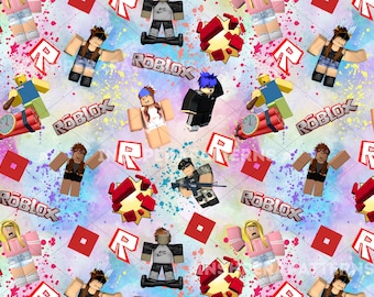 Digital Game Seamless Pattern: Roblox Style, Scrapbooking, Sublimation (JPEG Downloadable File, 300 DPI)