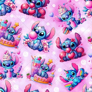 Digital stitch seamless pattern, Kid&#39;s Sublimation fabric file, Summer Seamless Pattern Stitch Luau Digital Pattern, instant Download,