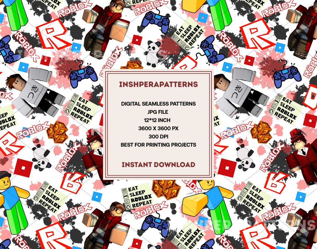 Roblox Seamless Pattern, Gaming Fabric Design (digital Download) - Etsy