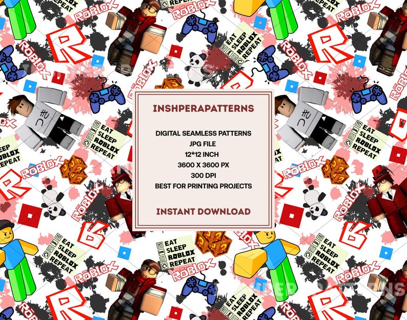 Rbx Pattern Roblox Seamless Pattern, Gaming Fabric Design (digital Download) - Etsy