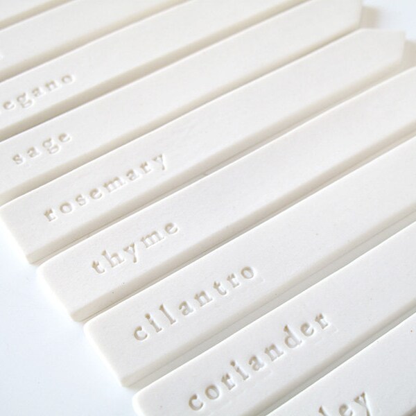 porcelain herb labels: 20% off SALE