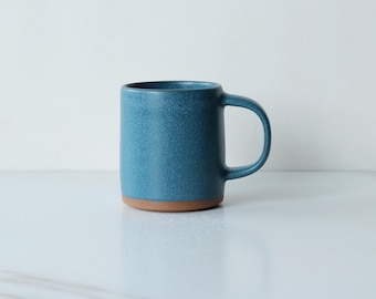 10 oz mug, glazed in Teal : Handmade, wheel thrown stoneware