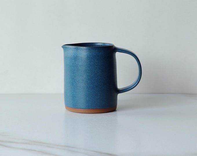 12 Oz Pitcher, Glazed in Teal Blue : Handmade, Wheel Thrown Stoneware ...