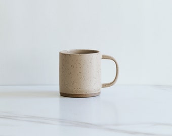 SECONDS SALE : 10 oz mug. Speckled clay, glazed in Dune.