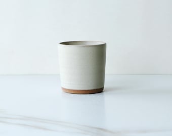8 oz cup, glazed in Linen : Handmade, wheel thrown stoneware