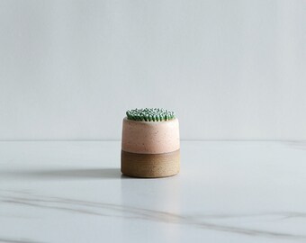 SALE : Match striker. Speckled clay, glazed in Pale Pink.