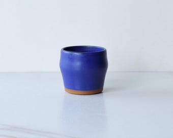 Cortado cup, glazed in Cobalt : Handmade, wheel thrown stoneware