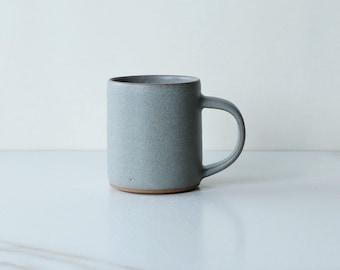 10 oz mug, glazed in Gray : Handmade, wheel thrown stoneware