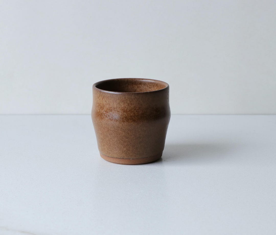 Rust Handmade Flat White Cup, Glazed in Rust : Handmade, Wheel Thrown Stoneware - Etsy