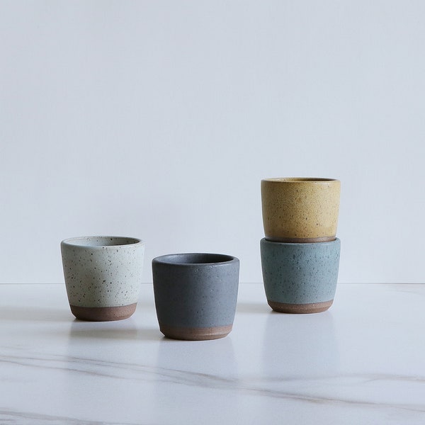 SECONDS SALE : Espresso cup. Speckled clay, matte glaze.