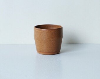 7 oz cup, glazed in Rust : Handmade, wheel thrown stoneware
