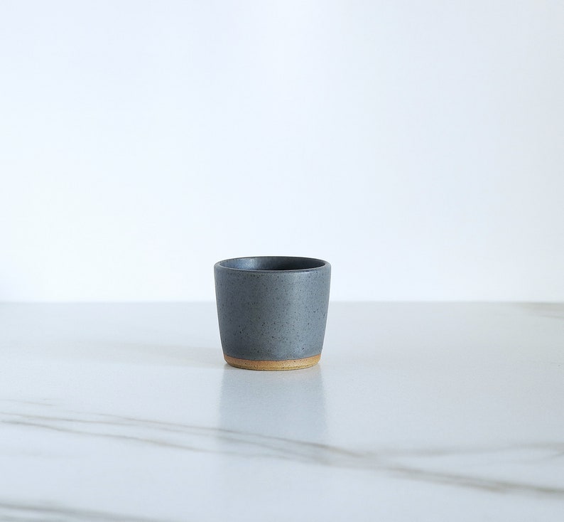 SALE : Espresso cup. Speckled clay, glazed in Charcoal. image 1