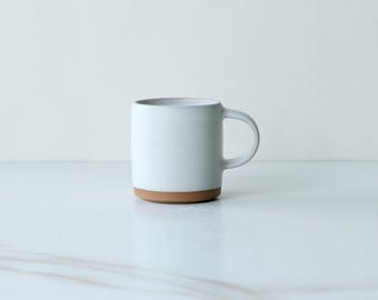 Cortado cup, glazed in White : Handmade, wheel thrown stoneware