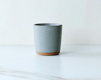 8 oz cup, glazed in Gray : Handmade, wheel thrown stoneware