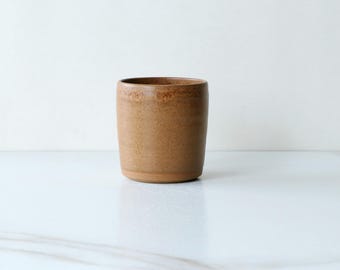 8 oz cup, glazed in Rust : Handmade, wheel thrown stoneware