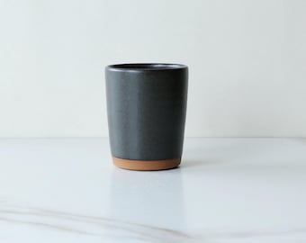 Tumbler, glazed in Black : Handmade, wheel thrown stoneware