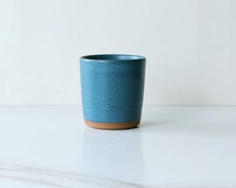 8 oz cup, glazed in Teal : Handmade, wheel thrown stoneware