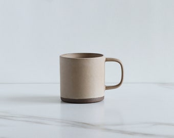 SECONDS SALE : 10 oz mug, square handle, glazed in Dune.