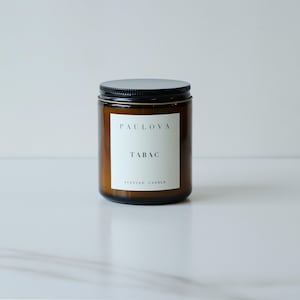 SALE : TABAC candle, amber glass.