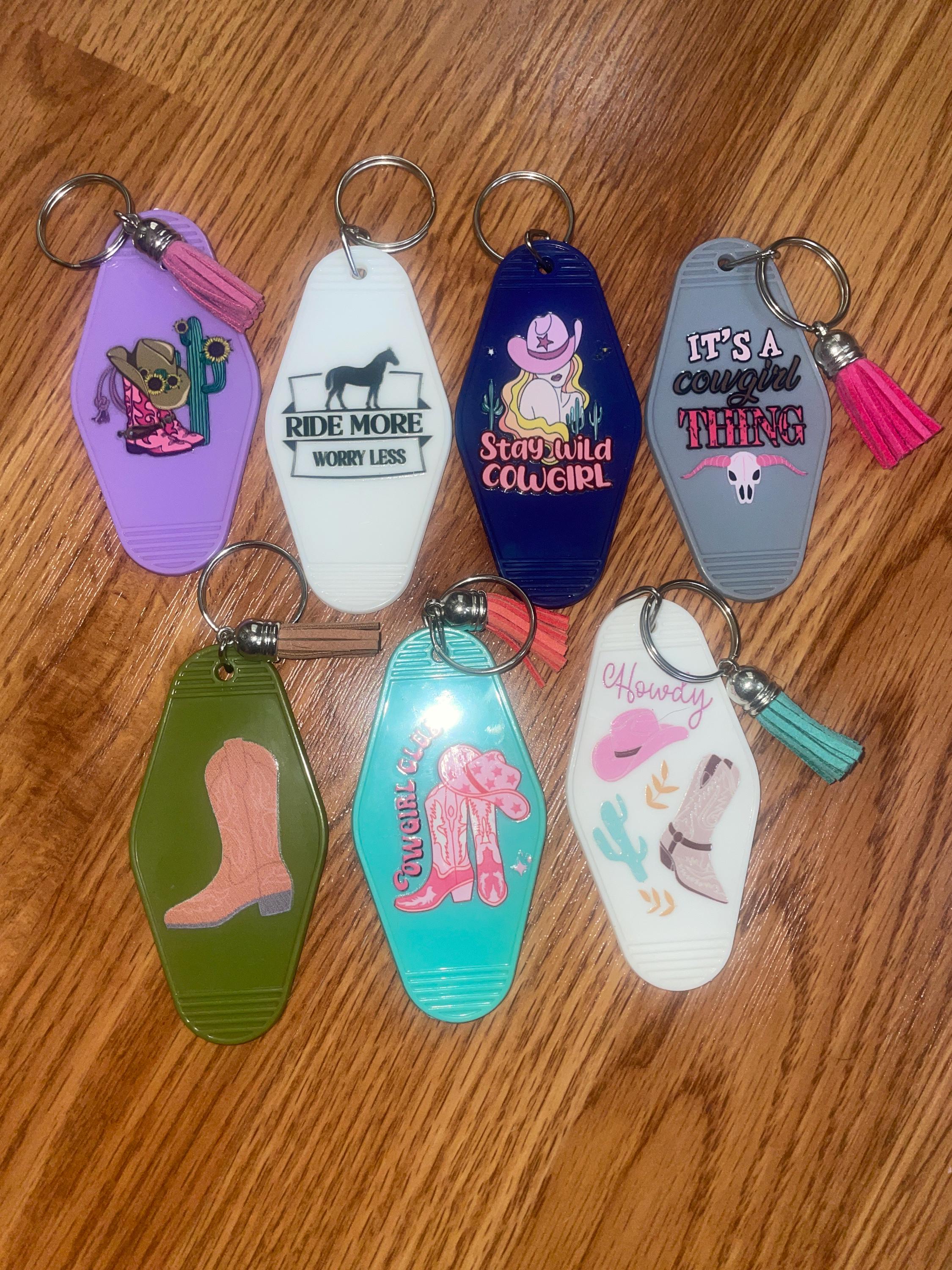 Hotel Keychain - Cowgirl/country Themed Designs - Etsy