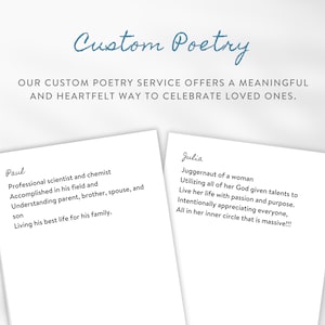 Aangepaste poëzie print digitaal afdrukbaar cadeau gepersonaliseerde kaart met liefdesgedicht en citaat | Voor jubileum Bruiloft Beste vriend Zus Vader Verjaardagen