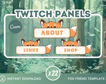 Fox Twitch Panels – Twitch Streamer Template (Canva)
