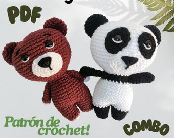 Crochet Pattern Amigurumi Bear Panda Bear Digital PDF Combo Crochet Pattern