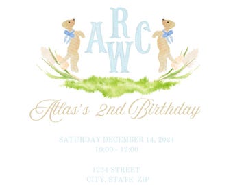 Snip, Snails, and Puppy Dog Tails, That's What Little Boys Are Made Of Birthday Invitation , Dog Birthday Invitation, Custom Invite
