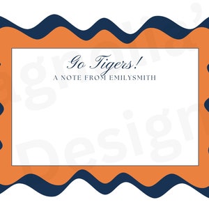 Auburn Graduate or Fan Thank You Card and Stationary "Go Tigers" Card SEC Student, Graduate, Fan. Graduation Gift