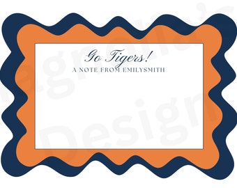 Auburn Graduate or Fan Thank You Card and Stationary "Go Tigers" Card SEC Student, Graduate, Fan. Graduation Gift