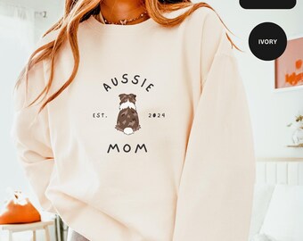 Personalized Aussie Mom Sweatshirt, Trendy Aussie Mama Sweatshirt, Aussie Mama Sweater, Custom Aussie Sweatshirt, Comfort Colors Aussie Mama
