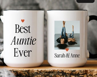 Personalized Best Auntie Mug, Pregnancy Reveal Mug for New Aunt, Godmother Sister In Law Gift, Birthday Gift for Auntie, Gift for New Auntie