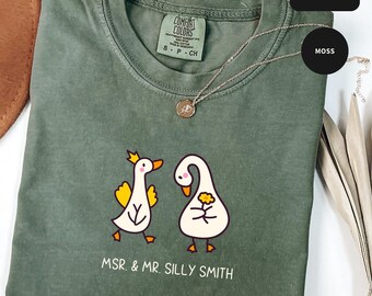 Mr & Mrs Silly Goose Shirt, Personalized Silly Goose Gift, Comfort Colors Silly Goose Shirt, Bride Silly Goose, Valentine Silly Goose Couple