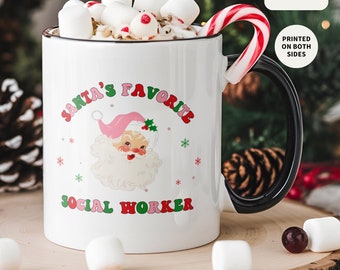 Santa Favorite Social Worker Mug, Gift for Social Worker, Mental Health Gift, Difference MakerG, Social Worker Gift, School Counselor, MSW