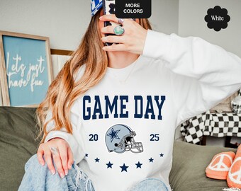 Vintage Dallas Football Sweatshirt, Retro Game Day Shirt, Trendy Dallas Fan Gift, Cowboy Team Crewneck, Fall Football Outfit, Sunday Tee